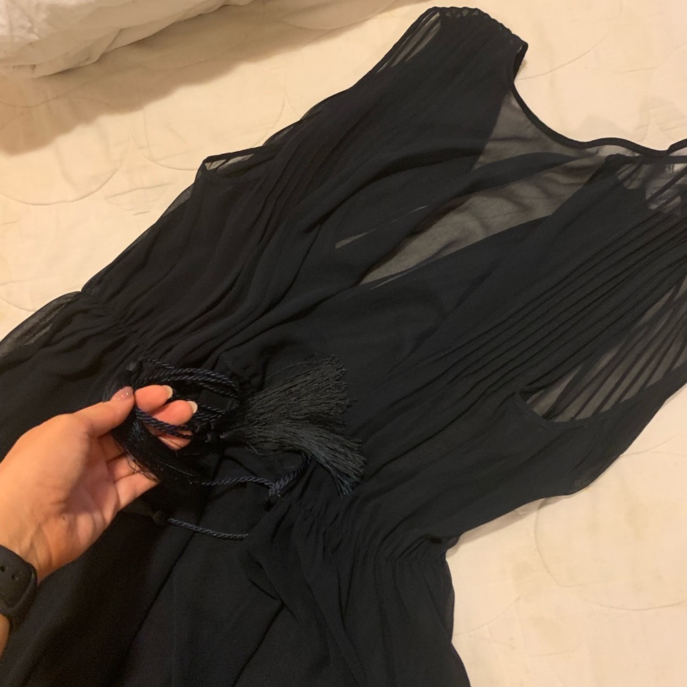 Sheer Navy maxi dress